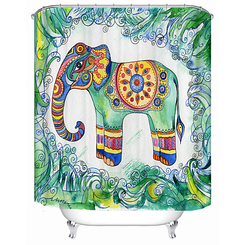 

Bohemian ethnic elephant Print Shower Curtains & Hooks Modern Polyester New Design