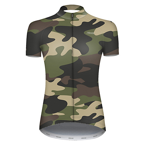 

21Grams Women's Short Sleeve Cycling Jersey Nylon Camouflage Patchwork Camo / Camouflage Bike Jersey Top Mountain Bike MTB Road Bike Cycling Breathable Quick Dry Sports Clothing Apparel