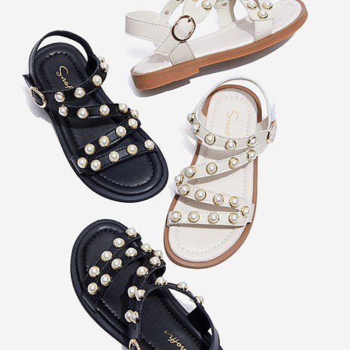 

Girls' Comfort PVC Sandals Little Kids(4-7ys) White / Black Summer