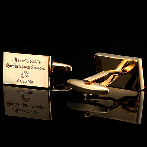 

Personalized Customized Men's Cufflink Set Geometrical Geometric 1pc / pack Golden Rose Gold Black