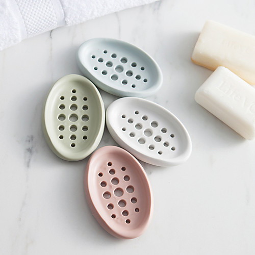 

Silica Gel Hollowed Soap Box With Brush Kitchen Bathroom Cleaning Brush Soap Dish Sheet Drain Storage Box Random Color