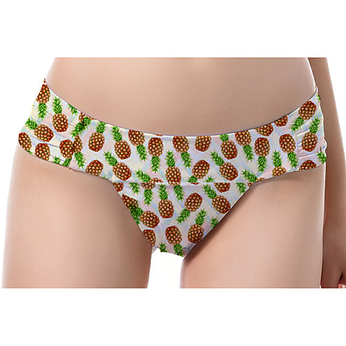 

Women's Halter Cheeky Bikini Bottoms Swimwear Swimsuit - Striped Print S M L White Black Green