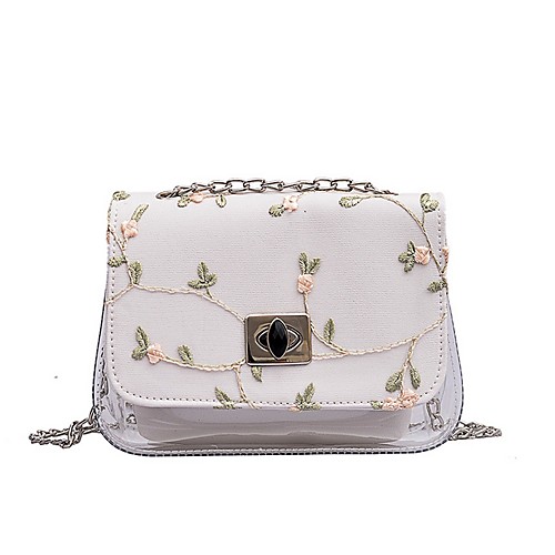 

Women's PVC Crossbody Bag Embroidery White / Black / Blushing Pink