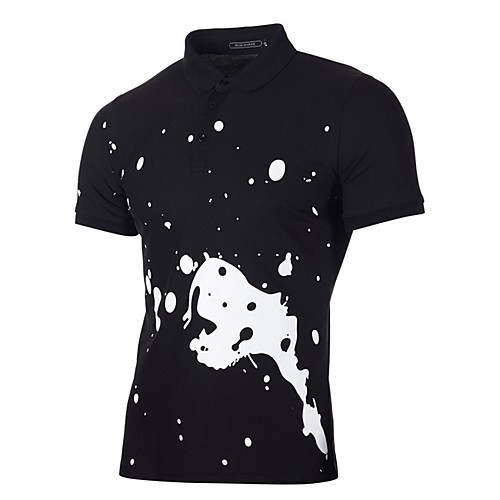 

Men's Polo Graphic Short Sleeve Daily Tops White Black Light gray