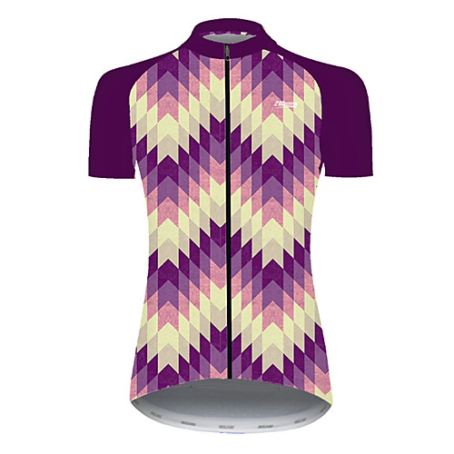 

21Grams Women's Short Sleeve Cycling Jersey Violet Bike Top Mountain Bike MTB Road Bike Cycling Breathable Sports Clothing Apparel / Micro-elastic