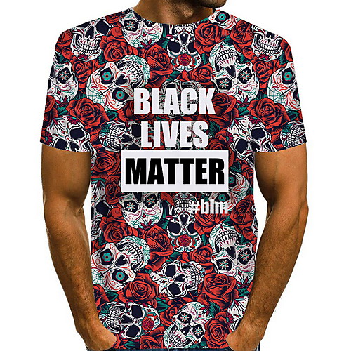 

Men's Graphic Skull Print T-shirt Daily Red
