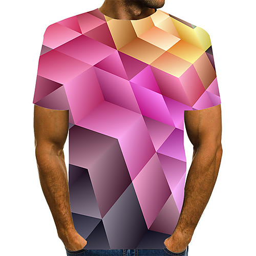 

Men's Graphic Print T-shirt Street chic Exaggerated Daily Going out Rainbow