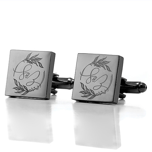 

Personalized Customized Men's Cufflink Set Geometrical Geometric 1pc / pack Golden Rose Gold Black