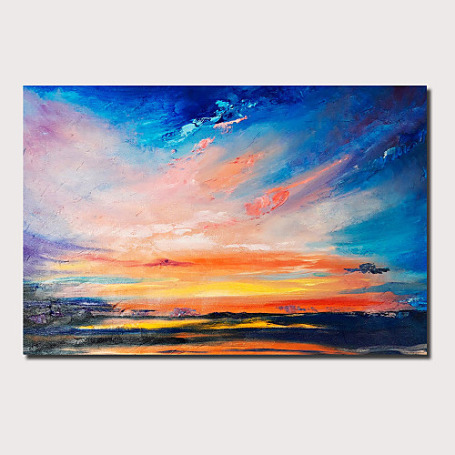 

Oil Painting Hand Painted Horizontal Panoramic Abstract Landscape Comtemporary Modern Stretched Canvas