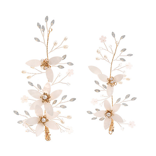 

Fashion Alloy Headdress / Hair Clip with Imitation Pearl 2pcs Wedding / Special Occasion Headpiece