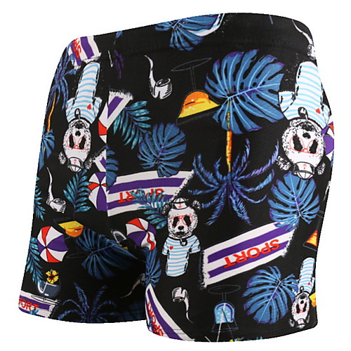 

Men's Black Beach board shorts Swimwear Swimsuit - 3D Print Quick Dry L XL XXL Black