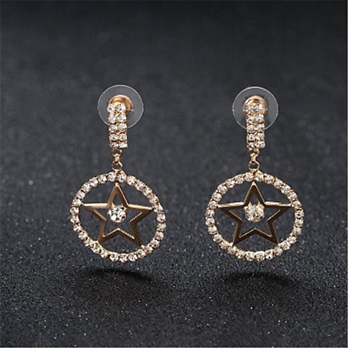

Women's Earrings Round Cut Star Stylish Korean Sweet Earrings Jewelry Rose Gold / Silver For Gift Daily Work 1 Pair
