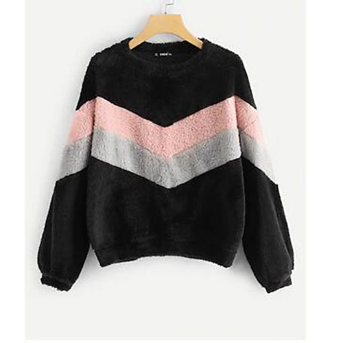 

Women's Solid Colored Long Sleeve Pullover Sweater Jumper, Round Neck Fall / Winter Wine / White / Black S / M / L