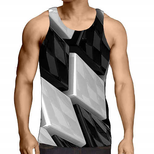 

Men's Graphic 3D Print Print Tank Top Daily Black