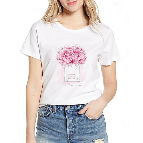 

Women's Geometric T-shirt Daily Weekend White