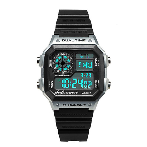 

Men's Digital Watch Japanese Digital Silicone 30 m Water Resistant / Waterproof Noctilucent Day Date Digital Fashion Cool - Black Blushing Pink Gold One Year Battery Life