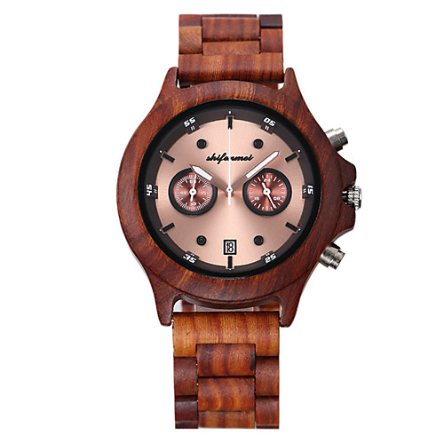 

Unisex Quartz Watches Outdoor Fashion Wood Japanese Quartz Wood Black Red Adorable Analog