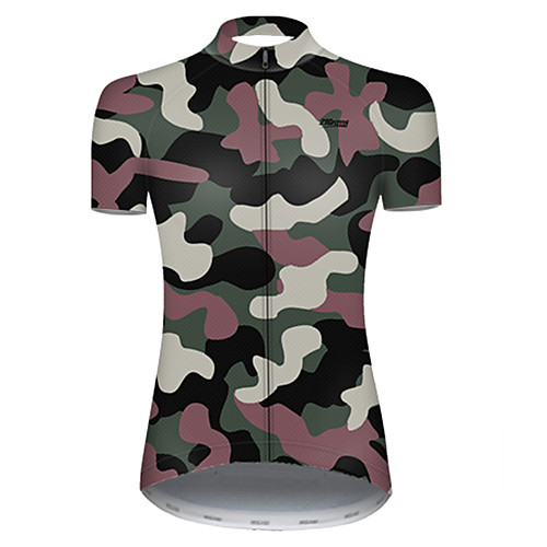 

21Grams Women's Short Sleeve Cycling Jersey Nylon Polyester Camouflage Patchwork Camo / Camouflage Bike Jersey Top Mountain Bike MTB Road Bike Cycling Breathable Quick Dry Ultraviolet Resistant Sports