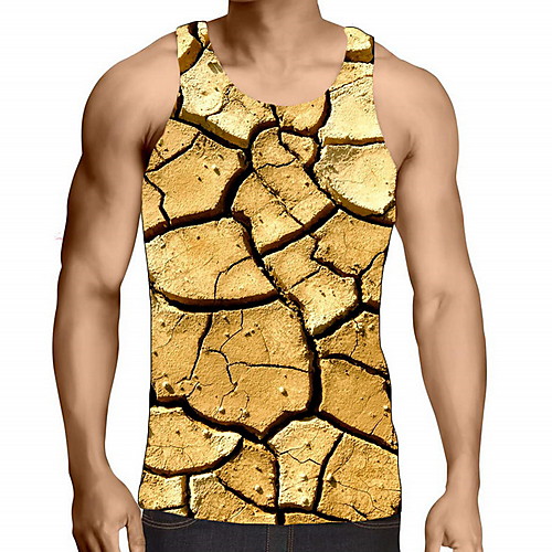 

Men's Graphic Print Tank Top Daily Yellow
