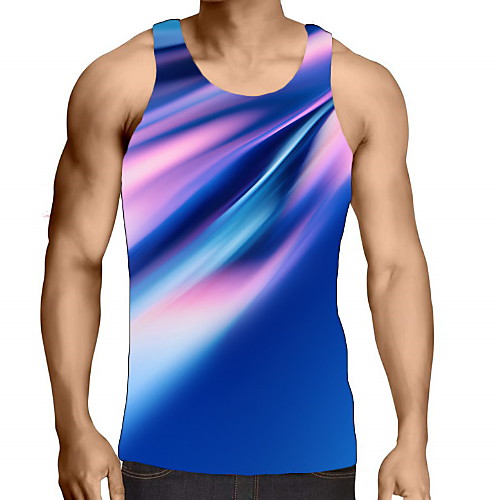 

Men's Graphic 3D Print Print Tank Top Daily Blue