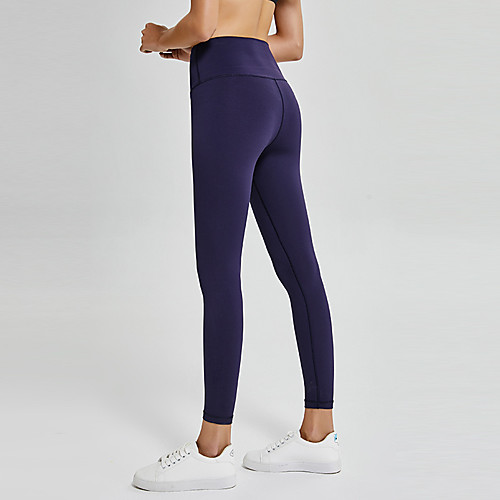 

Women's High Waist Yoga Pants Hidden Waistband Pocket Fashion Dark Purple Pink Dark Navy Gray Nylon Non See-through Yoga Running Fitness Tights Leggings Sport Activewear Comfy Breathable Comfort