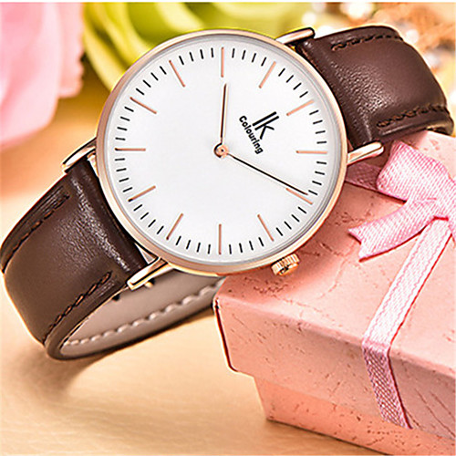 

Women's Quartz Watches Minimalist Fashion Genuine Leather Japanese Quartz GoldenBlack Black Blushing Pink Water Resistant / Waterproof 30 m 1 pc Analog One Year Battery Life