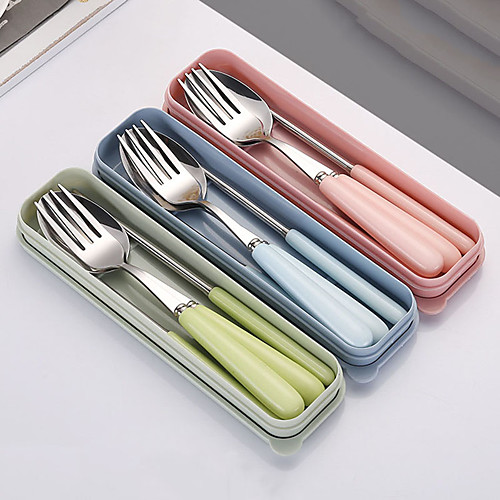 

Chopsticks Spoon And Fork Set Portable Utensil Stainless Steel 3 Piece Flatware Set Chopstick Forks Spoons For Travel Camping