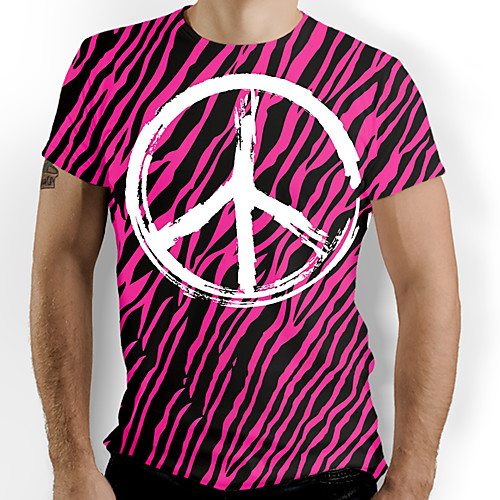 

Men's T shirt Graphic Print Short Sleeve Daily Tops Basic Purple
