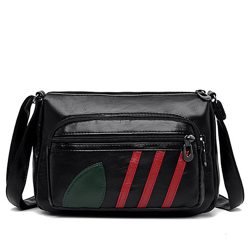 

Women's Zipper PU Crossbody Bag 2020 Black / Red