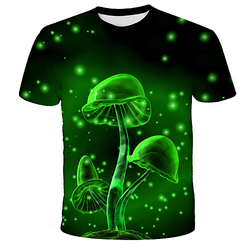 

Men's Graphic Print T-shirt Street chic Exaggerated Daily Holiday Green