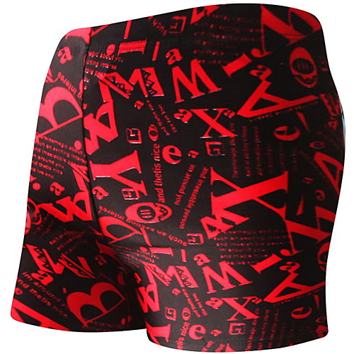 

Men's Beach board shorts Swimwear Swimsuit - 3D Letter Print Quick Dry L XL XXL Red