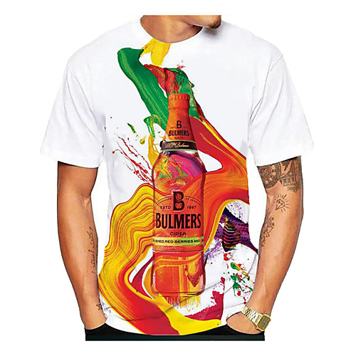 

Men's Graphic Beer Print T-shirt Daily White
