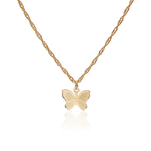 

Women's Pendant Necklace Necklace Butterfly Dainty Simple Trendy Fashion Chrome Gold Silver 40 cm Necklace Jewelry For Prom Street Birthday Party Beach Festival