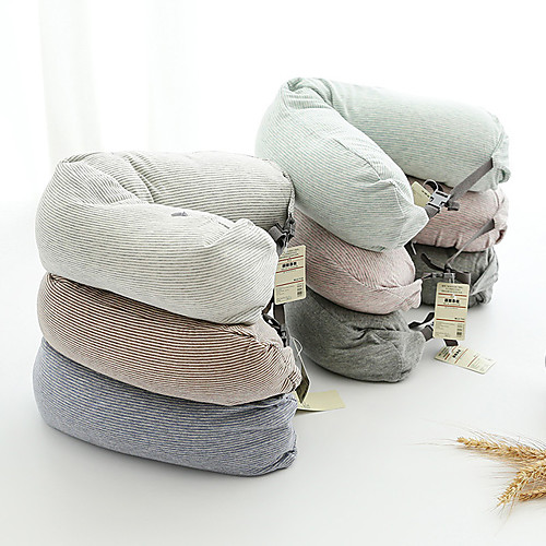 

Travel Pillow 100% Cotton All Breathable Stripes 1 pc