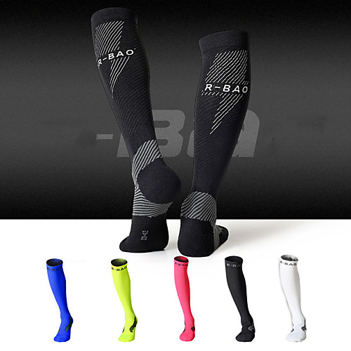 

Compression Socks Athletic Sports Socks Running Socks 1 Pair Men's Socks Breathable Sweat-wicking Comfortable Running Active Training Jogging Sports Color Block Chinlon Elastane Polyester White Black