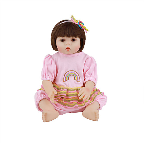 

FeelWind 18 inch Reborn Doll Baby & Toddler Toy Reborn Toddler Doll Baby Girl Gift Cute Lovely Parent-Child Interaction Tipped and Sealed Nails Full Body Silicone with Clothes and Accessories for