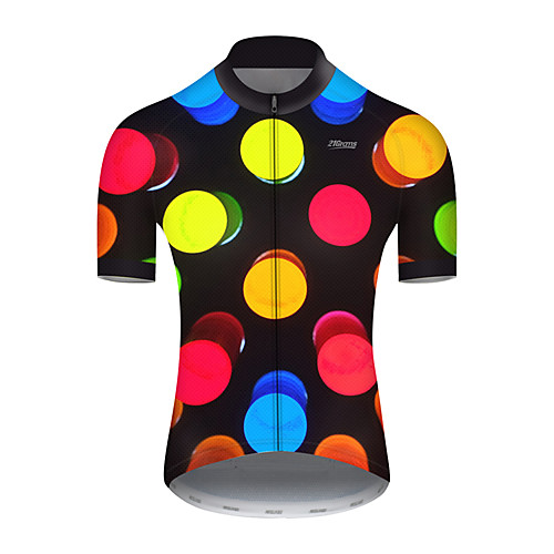 

21Grams Men's Short Sleeve Cycling Jersey Nylon Polyester Black / Red Polka Dot 3D Gradient Bike Jersey Top Mountain Bike MTB Road Bike Cycling Breathable Quick Dry Ultraviolet Resistant Sports