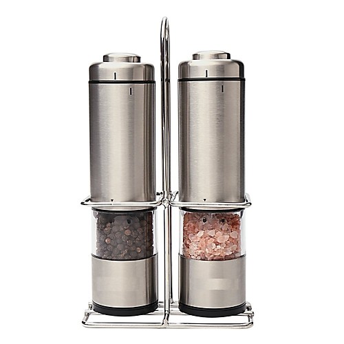 

Salt Pepper Grinding Machine Set Of 2 Coffee Beans Electric Grinding Small Household Grinder Coffee Machines Stainless Steel 6 AAA Batteries Not Included