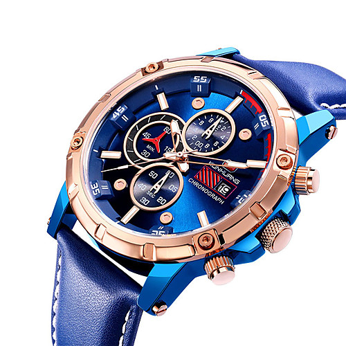 

Men's Sport Watch Quartz Modern Style Stylish Genuine Leather Water Resistant / Waterproof Calendar / date / day Analog - Digital Casual Vintage - Black Blue Brown