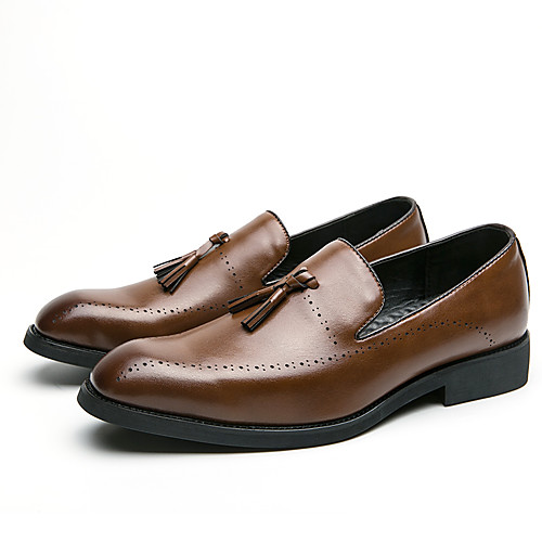 

Men's Spring / Fall Business / Casual Party & Evening Office & Career Loafers & Slip-Ons Leather Black / Brown / Tassel