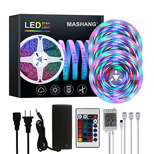 

Bright RGBW LED Strip Lights 15M(3x5M) Waterproof RGBW Tiktok Lights 3510LEDs SMD 2835 with 24 Keys IR Remote Controller and 100-240V Adapter for Home Bedroom Kitchen TV Back Lights DIY Deco