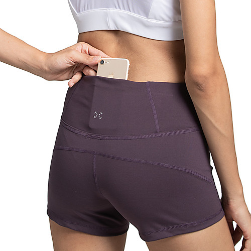 

Women's Yoga Shorts Pocket Fashion Black Purple Dark Blue Gray Elastane Yoga Running Fitness Shorts Sport Activewear Comfy Breathable Tummy Control Butt Lift High Elasticity