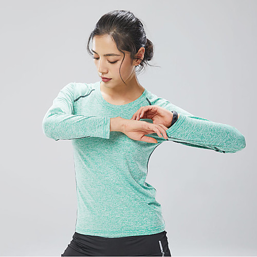 

Women's Running Shirt Yoga Top Fashion Black Pink Green Gray Elastane Yoga Running Fitness Tee / T-shirt Long Sleeve Sport Activewear Breathable Quick Dry Comfortable Stretchy