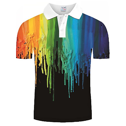 

Men's Graphic Print Polo Daily Rainbow