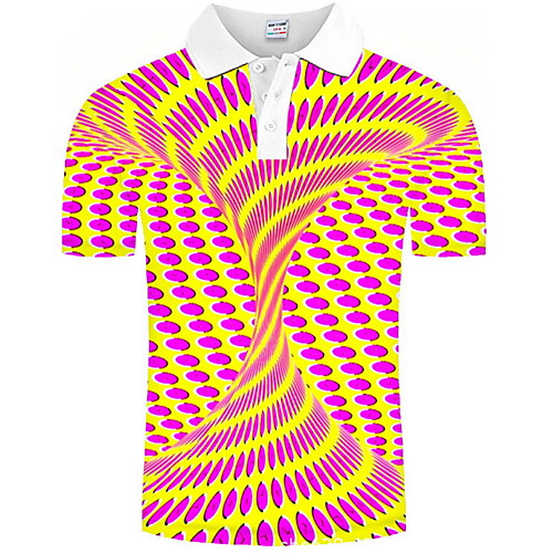 

Men's Graphic 3D Print Print Polo Daily Orange