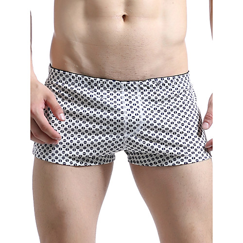 

Men's Print Boxers Underwear - Normal Low Waist Brown Navy Blue S M L