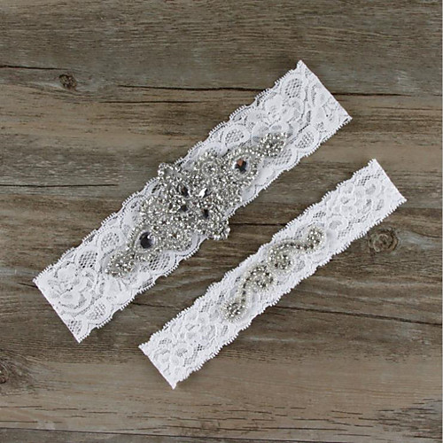 

Lace Bridal Wedding Garter With Beading / Crystals / Rhinestones Garters Wedding / Special Occasion