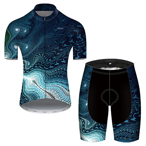 

21Grams Men's Short Sleeve Cycling Jersey with Shorts Nylon Polyester Blue Gradient Animal Snake Bike Clothing Suit Breathable 3D Pad Quick Dry Ultraviolet Resistant Reflective Strips Sports Gradient