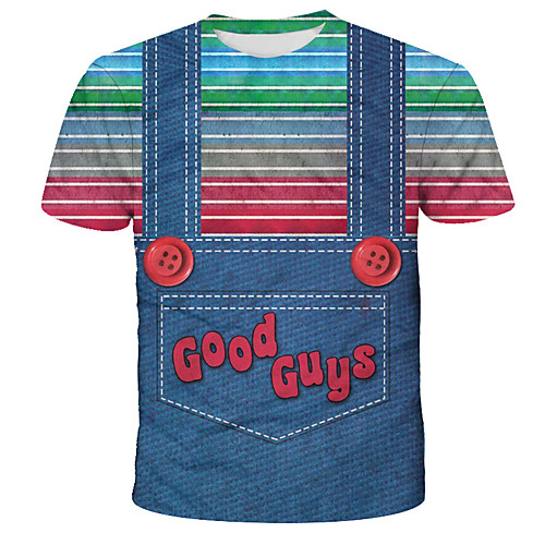 

Men's Graphic Print T-shirt Street chic Exaggerated Daily Holiday Rainbow