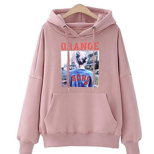 

Women's Hoodie Print Basic Blushing Pink S M L XL XXL XXXL